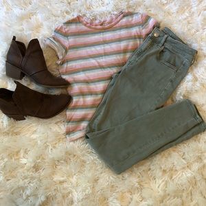 Olive American Eagle High-Rise Jeggings